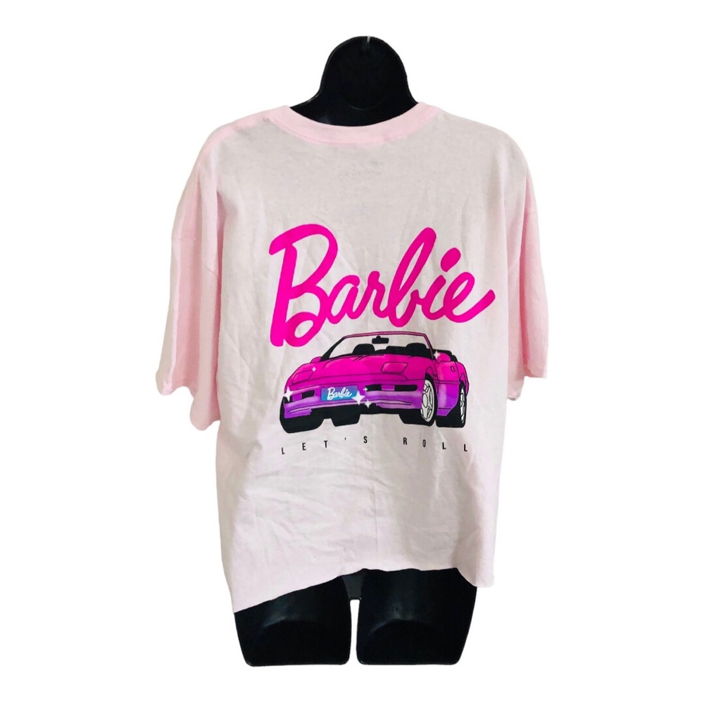 Barbie pink graphic print Barbie corvette t-shirt size XL new - Picture 11 of 16